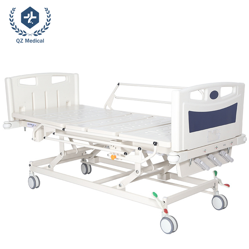 Professional Triple-Crank Nursing Bed - 85° Backrest & 40° Leg Lift, 250kg Capacity with Foldable Aluminum Guardrails & Silent Casters (2150x1030mm, EN 60601-2-52 Certified)