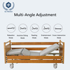 Manual 2-Function Home Care Bed with 75° Backrest & Waterproof Mattress - Adjustable Solid Wood Bed for ElderlyBedridden Patients, Silent Casters & 6cm Ventilated Mattress Included
