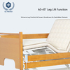 Electric Solid Wood 3-Function Adjustable Bed - 75° Backrest & 45° Leg Lift with Silent Casters & Remote Control for Elderly/Home Care (2050mm)