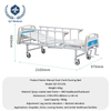 Dual-Crank Manual Nursing Bed with 80° Backrest & ISO Certification - 180kg Capacity Spray-Coated Steel Bed for Hospitals/Homecare, Foldable Guardrails & Silent Wheels Included