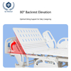 5-Function Manual Hospital Bed - 75° Backrest/25° Leg Lift, Tilting Base & Height Adjustable (450-750mm), Reinforced Cold-Rolled Steel Frame with Drop Rails - 250kg Capacity​​