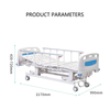 Triple-Crank Manual Hospital Bed with 200kg Capacity & 80° Backrest - Heavy Duty Spray-Coated Steel Nursing Bed for Clinics/Nursing Homes, Includes Foldable Guardrails & IV Pole