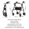 4-Wheel Rollator with Dual Brakes & 360° Swivel Wheels | 8.14kg Lightweight High-Carbon Steel Walker - 6-Level Adjustable Handles & 30x30cm Leather Seat for Seniors/Rehab