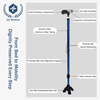10-Level Adjustable LED Walking Cane with Aircraft-Grade Aluminum Alloy | 150kg Capacity & Non-Slip Quad Base for Seniors/Night Mobility/Rehabilitation