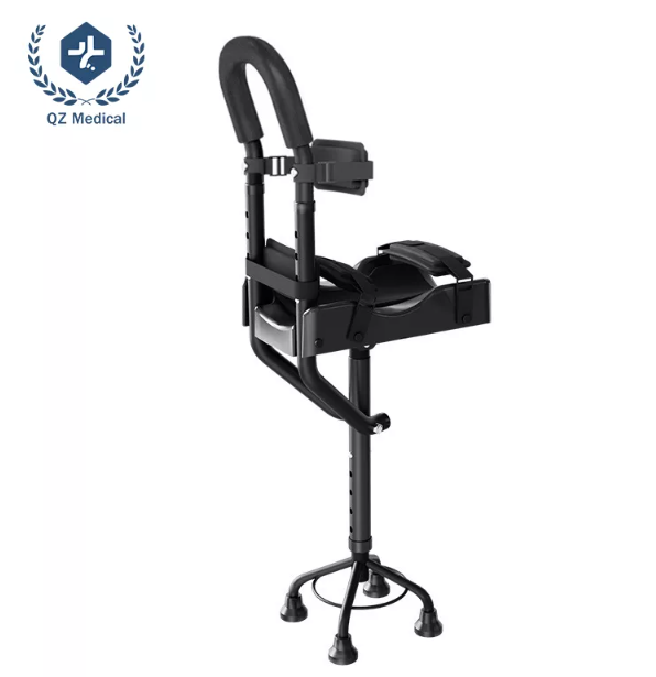 Ankle Fracture Crutch with Non-Slip Quad Base & Hands-Free Design
