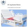 5-Function Manual Hospital Bed - 75° Backrest/25° Leg Lift, Tilting Base & Height Adjustable (450-750mm), Reinforced Cold-Rolled Steel Frame with Drop Rails - 250kg Capacity​​