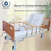 Manual 3-Function Nursing Bed with 85° Backrest & Bedpan Assist - Heavy-Duty Cold-Rolled Steel Frame, Foldable Guardrails & Silent Casters for ElderlyParalyzed Patients