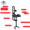 Ankle Fracture Crutch with Non-Slip Quad Base & Hands-Free Design - 330lbs Heavy Duty Adjustable Knee Walker for Leg Injury Recovery, Aluminum Alloy & EVA Padding (150-190cm Height)