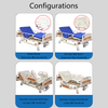 5-Function Manual Hospital Bed with Hand-Crank Adjustments & Toilet Opening Option - Heavy-Duty Cold-Rolled Steel Frame, ABS Headboard & Silent Casters for Elderly/Home Care