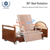 Smart Electric Nursing Bed with 90° Rotation & Turn Assist - Motorized Hospital Bed for Elderly/Long-Term Care, Steel-Wood Frame & Silent Casters, 6cm Thick Mattress & Remote Control