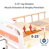5-Function Manual Hospital Bed with Anti-Slide Backrest & Trendelenburg Positioning - 45° Turnover Assist, Detachable Bedpan & Silent Casters for Elderly/Paralyzed Patient Care