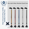 10-Level Adjustable LED Walking Cane with Aircraft-Grade Aluminum Alloy | 150kg Capacity & Non-Slip Quad Base for Seniors/Night Mobility/Rehabilitation