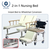 Anti-Rollover Wheelchair Convertible Bed with Fall-Proof Backrest & Split-Function Design - ISO 13485 Certified Nursing Bed for Bedridden/Elderly Care, 2120mm Steel Frame & Toilet Assistant System