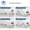 Professional Triple-Crank Nursing Bed - 85° Backrest & 40° Leg Lift, 250kg Capacity with Foldable Aluminum Guardrails & Silent Casters (2150x1030mm, EN 60601-2-52 Certified)