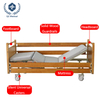 Manual 2-Function Home Care Bed with 75° Backrest & Waterproof Mattress - Adjustable Solid Wood Bed for ElderlyBedridden Patients, Silent Casters & 6cm Ventilated Mattress Included