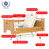Electric Solid Wood 3-Function Adjustable Bed - 75° Backrest & 45° Leg Lift with Silent Casters & Remote Control for Elderly/Home Care (2050mm)