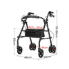 4-Wheel Rollator with Dual Brakes & 360° Swivel Wheels | 8.14kg Lightweight High-Carbon Steel Walker - 6-Level Adjustable Handles & 30x30cm Leather Seat for Seniors/Rehab