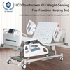 ICU Medical Bed with Weight Monitoring & LCD Touchscreen - 5-Function Electric Hospital Bed with Hydraulic Guardrails, CPR Override & Silent Casters for Critical Care/Home Use