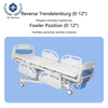 5-Function Manual Hospital Bed - 75° Backrest/25° Leg Lift, Tilting Base & Height Adjustable (450-750mm), Reinforced Cold-Rolled Steel Frame with Drop Rails - 250kg Capacity​​