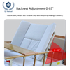 Manual 3-Function Nursing Bed with 85° Backrest & Bedpan Assist - Heavy-Duty Cold-Rolled Steel Frame, Foldable Guardrails & Silent Casters for ElderlyParalyzed Patients