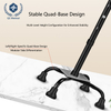 Ankle Fracture Crutch with Non-Slip Quad Base & Hands-Free Design - 330lbs Heavy Duty Adjustable Knee Walker for Leg Injury Recovery, Aluminum Alloy & EVA Padding (150-190cm Height)