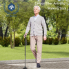 Carbon Fiber Walking Cane with LED Light & Adjustable Height (71-93cm) | Ultra-Light 0.19kg & 100kg Capacity, Non-Slip Quad Base for Seniors/Rehabilitation