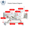 Electric Triple-Function Adjustable Medical Bed – 0-70° Backrest, 0-25° Leg Lift, 430-700mm Height, Hydraulic Guardrails & Silent Casters for Elderly Care & Long-Term Bedridden Patients