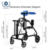 Hemiplegia Recovery Walker Air-Pressure Lift Suspension Seat 200lbs Steel