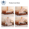 Multi-Function Electric Nursing Bed with 90° Rotation & Turn Assist - Solid Wood Hospital Bed for ElderlyParalyzed Patients, Silent Casters & 6cm Mattress, HomeHospital Use