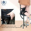 Ankle Fracture Crutch with Non-Slip Quad Base & Hands-Free Design - 330lbs Heavy Duty Adjustable Knee Walker for Leg Injury Recovery, Aluminum Alloy & EVA Padding (150-190cm Height)