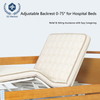 Electric Solid Wood 3-Function Adjustable Bed - 75° Backrest & 45° Leg Lift with Silent Casters & Remote Control for Elderly/Home Care (2050mm)