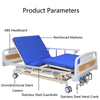 5-Function Manual Hospital Bed with Hand-Crank Adjustments & Toilet Opening Option - Heavy-Duty Cold-Rolled Steel Frame, ABS Headboard & Silent Casters for Elderly/Home Care