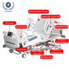 ICU Medical Bed with Weight Monitoring & LCD Touchscreen - 5-Function Electric Hospital Bed with Hydraulic Guardrails, CPR Override & Silent Casters for Critical Care/Home Use