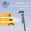 Carbon Fiber Walking Cane with LED Light & Adjustable Height (71-93cm) | Ultra-Light 0.19kg & 100kg Capacity, Non-Slip Quad Base for Seniors/Rehabilitation
