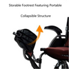 11.3kg Ultra-Light Foldable Wheelchair with 14" All-Terrain Wheels & Electromagnetic Brake | 100kg Capacity & Dual-Fork Frame | ISO-Certified Portable Mobility Aid for Elderly/Travel