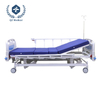 Triple-Crank Manual Hospital Bed with 200kg Capacity & 80° Backrest - Heavy Duty Spray-Coated Steel Nursing Bed for Clinics/Nursing Homes, Includes Foldable Guardrails & IV Pole