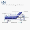 Dual-Crank Manual Nursing Bed with 80° Backrest & ISO Certification - 180kg Capacity Spray-Coated Steel Bed for Hospitals/Homecare, Foldable Guardrails & Silent Wheels Included