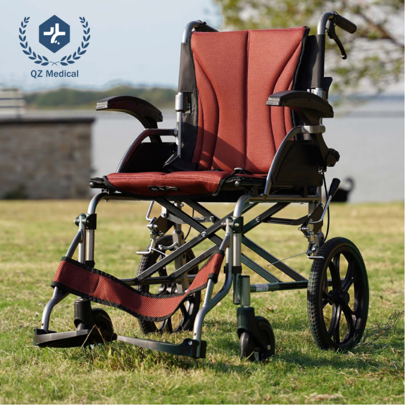 11.3kg Ultra-Light Foldable Wheelchair with 14" All-Terrain Wheels & Electromagnetic Brake | 100kg Capacity & Dual-Fork Frame | ISO-Certified Portable Mobility Aid for Elderly/Travel
