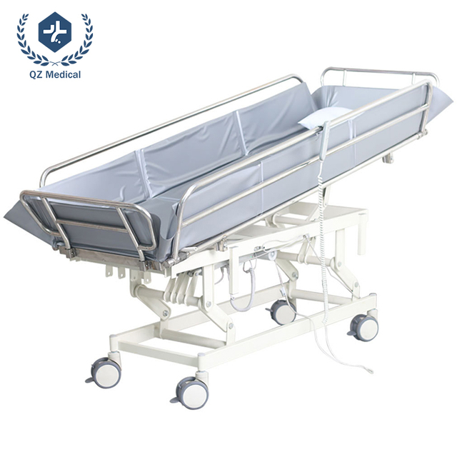 Multi-Functional Nursing Bathing Bed with Height Adjustment, Waterproof Mattress & Drainage System
