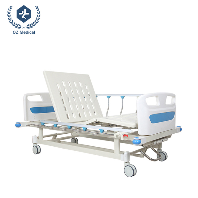 S-Type Dual-Roll Manual Nursing Bed L-Type Stainless Steel Guardrails 240kg Capacity