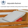 Manual 2-Function Home Care Bed with 75° Backrest & Waterproof Mattress - Adjustable Solid Wood Bed for ElderlyBedridden Patients, Silent Casters & 6cm Ventilated Mattress Included