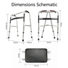 6-Position Adjustable Folding Walker with Shower Seat - 2.5kg Lightweight Aluminum Rollator | 300lb Capacity & Dual-Mode Design for Bathroom/Home/Rehab Use