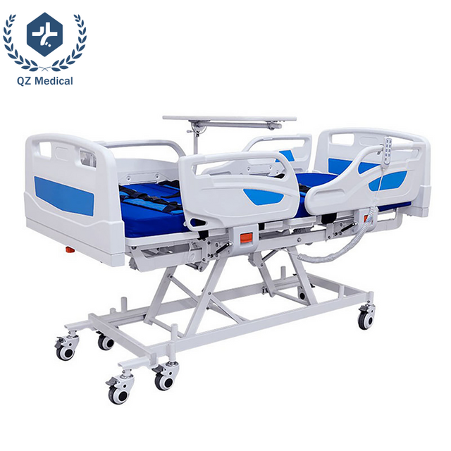 5-Motor Electric Hospital Bed with Silent Casters & Adjustable Positions (ISO Certified) - 225cm ICU/Homecare Medical Bed with Trendelenburg & Standing Assist