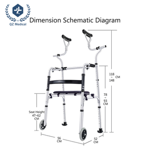Underarm Support Walker Flip Seat 360lbs Lightweight Aluminum