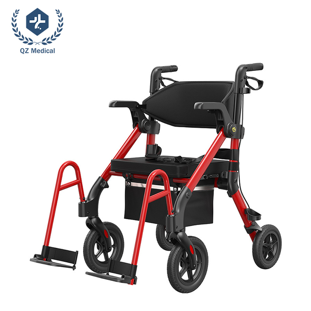 Premium Dual-Mode Aluminum Frame Mobility Cart with Seat Storage 136kg Capacity