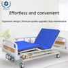 5-Function Manual Hospital Bed with Hand-Crank Adjustments & Toilet Opening Option - Heavy-Duty Cold-Rolled Steel Frame, ABS Headboard & Silent Casters for Elderly/Home Care