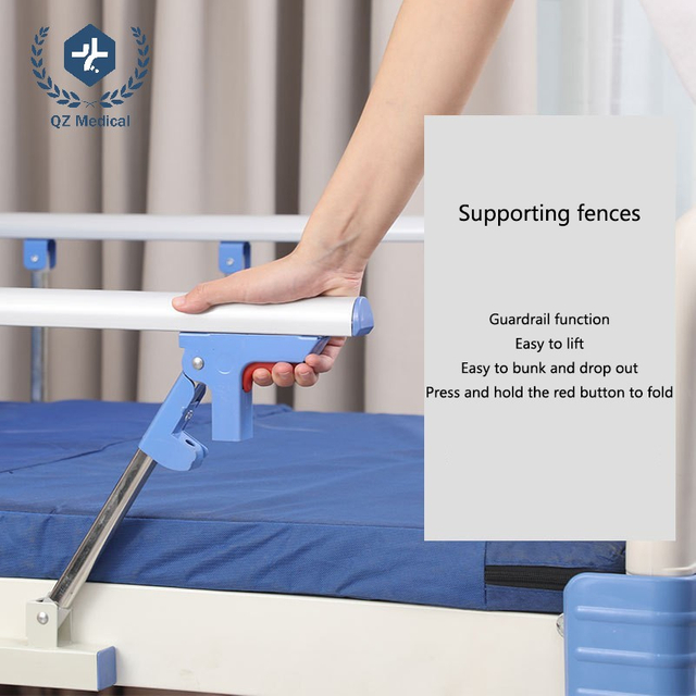 Dual Crank Adjustable Hospital Bed with 250kg Capacity & ISO 9001/13485 Certified - 80° Backrest & 40° Leg Tilt for Elderly/Paralyzed Patients, Steel-Wood Composite Frame & Antibacterial Mattress