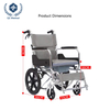 3-in-1 Shower Commode Wheelchair Aluminum Frame 100kg Capacity Foldable Bathroom Mobility Chair