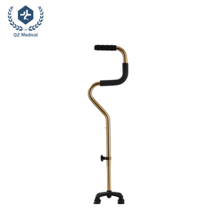 Aluminum Adjustable Four-Point Cane Dual-Bend Handle 180lb