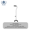 Aluminum Adjustable Four-Point Cane Dual-Bend Handle 180lb Capacity
